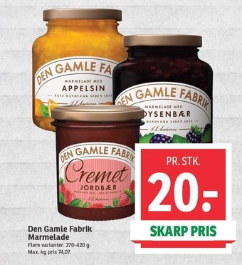 SPAR Den Gamle Fabrik Marmelade tilbud