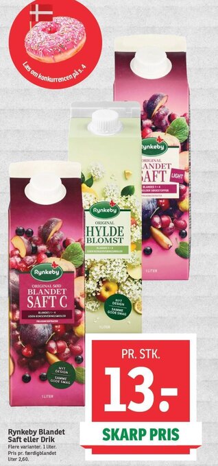 SPAR Rynkeby Blandet Saft eller Drik tilbud