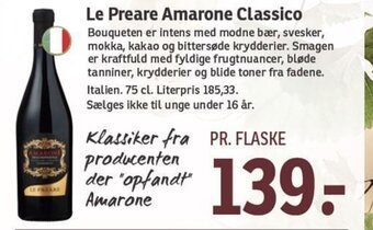 SPAR Le Preare Amarone Classico tilbud