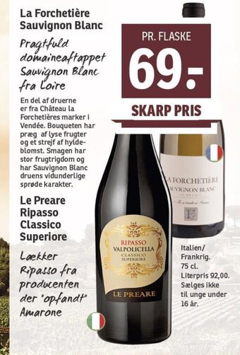 SPAR La Forchetière Sauvignon Blanc tilbud