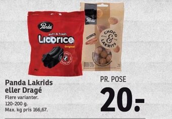 SPAR Panda Lakrids eller Dragé tilbud
