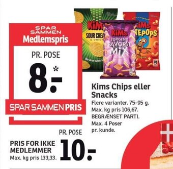 SPAR Kims Chips eller Snacks tilbud