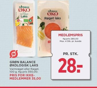 MENY GRØN BALANCE ØKOLOGISK LAKS tilbud