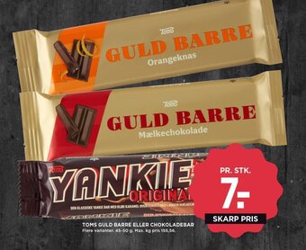 MENY TOMS GULD BARRE ELLER CHOKOLADEBAR tilbud