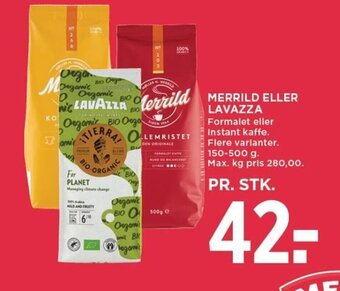MENY MERRILD ELLER LAVAZZA tilbud