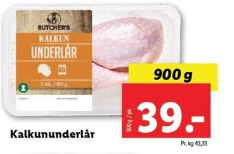 Lidl Kalkununderlår tilbud