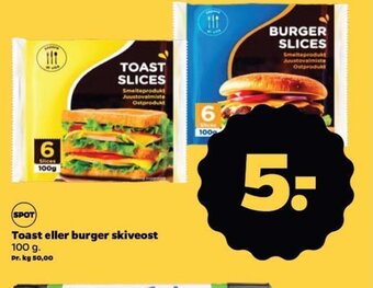 Netto Toast eller burger skiveost 100 g. tilbud