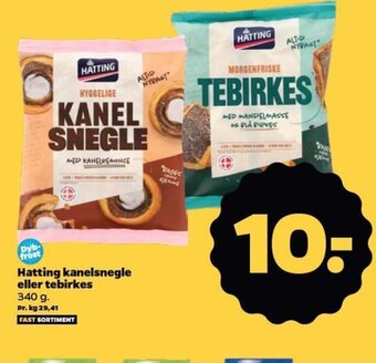 Netto Hatting kanelsnegle eller tebirkes tilbud