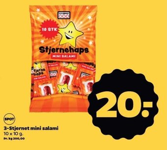 Netto 3-Stjernet mini salami 10 x 10 g. tilbud