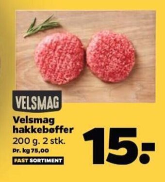 Netto Velsmag hakkebøffer 200 g. 2 stk. tilbud