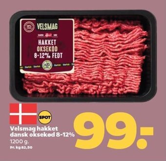 Netto Velsmag hakket dansk oksekød 8-12% 1200 g tilbud