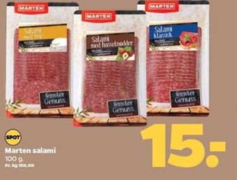 Netto Marten salami 100 g. tilbud