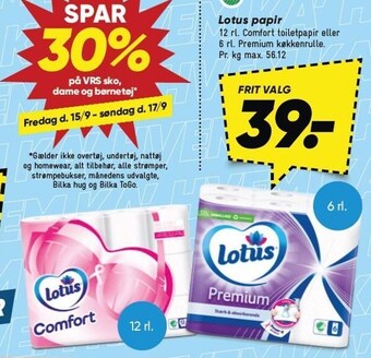 Bilka Lotus papir tilbud