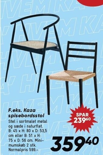 Bilka F.eks. kaza spisebordsstol tilbud