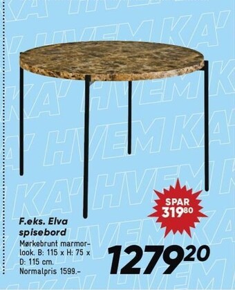 Bilka F.eks. elva spisebord tilbud