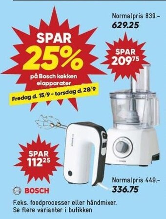 Bilka Spar 25 på bosch køkken elapparater tilbud