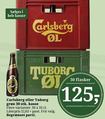 Dagli'Brugsen Carlsberg eller tuborg grøn 30 stk. kasse tilbud