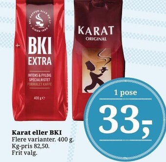 Dagli'Brugsen Karat eller bki tilbud