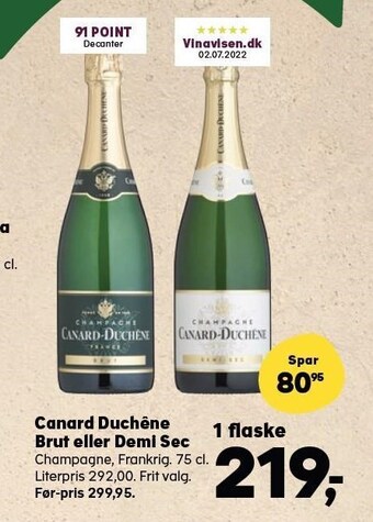 SuperBrugsen Canard duchêne brut eller demi sec tilbud