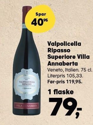 SuperBrugsen Valpolicella ripasso superiore villa annaberta tilbud