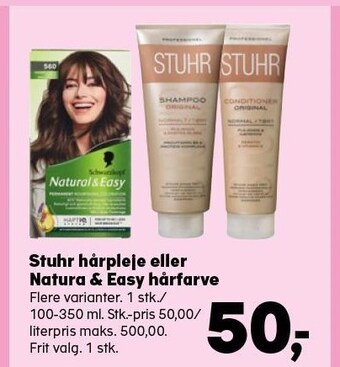 SuperBrugsen Stuhr hårpleje eller natura & easy hårfarve tilbud
