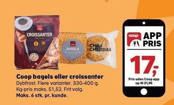 SuperBrugsen Coop bagels eller croissanter tilbud