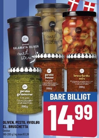 Løvbjerg Oliven, pesto, hvidløg el. bruschetta tilbud