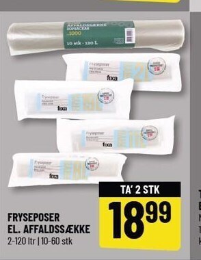 Løvbjerg Fryseposer el. affaldssække - 2 stk tilbud