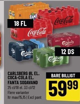 Løvbjerg Carlsberg øl el. coca-cola el. fanta sodavand tilbud