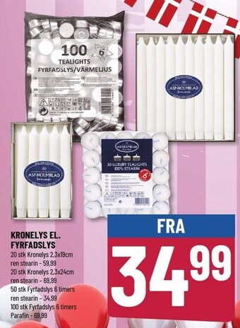 Løvbjerg Kronelys el. fyrfadslys tilbud