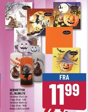 Løvbjerg Servietter el. bloklys tilbud