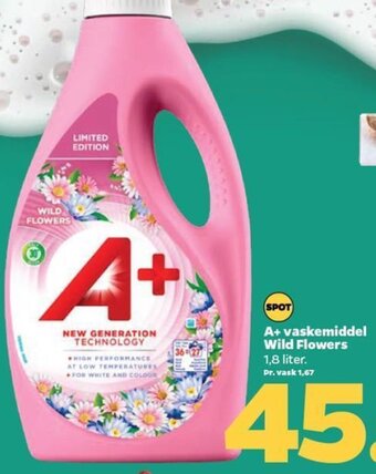 Netto A+ vaskemiddel Wild Flowers tilbud
