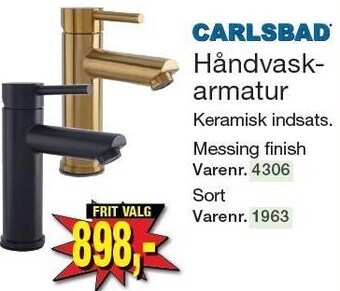 Harald Nyborg Carlsbad håndvaskarmatur tilbud