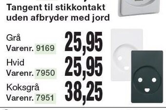 Harald Nyborg Tangent til stikkontakt uden afbryder med jord tilbud
