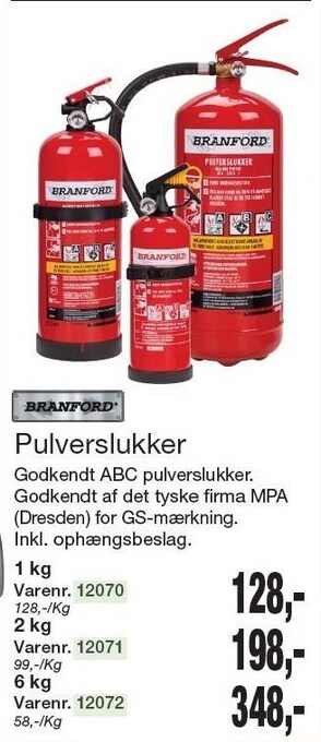 Harald Nyborg Branford pulverslukker tilbud