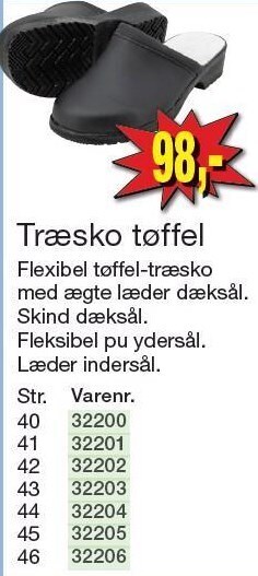 Harald Nyborg Træsko tøffel tilbud