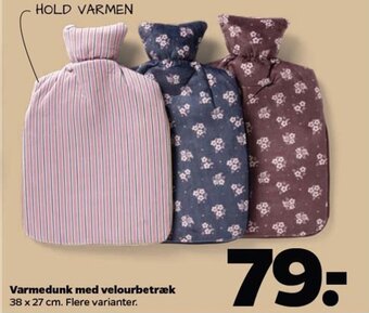 Netto Varmedunk med velourbetræk tilbud