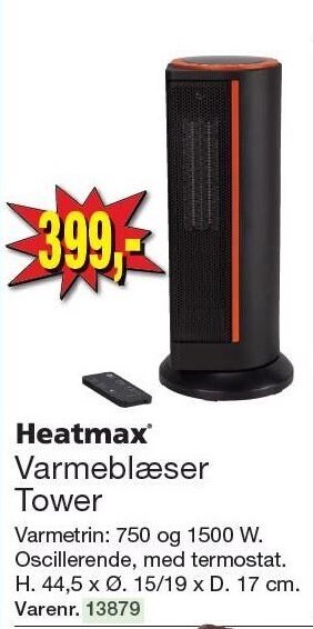 Heatmax varmeblæser tower