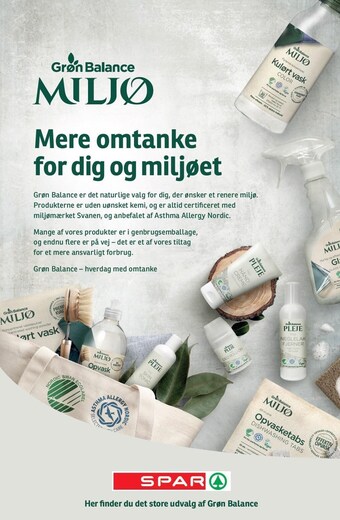 SPAR Mere omtanke for dig og miljøet tilbud