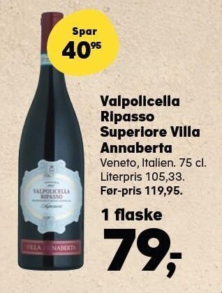 Kvickly Valpolicella ripasso superiore villa annaberta tilbud