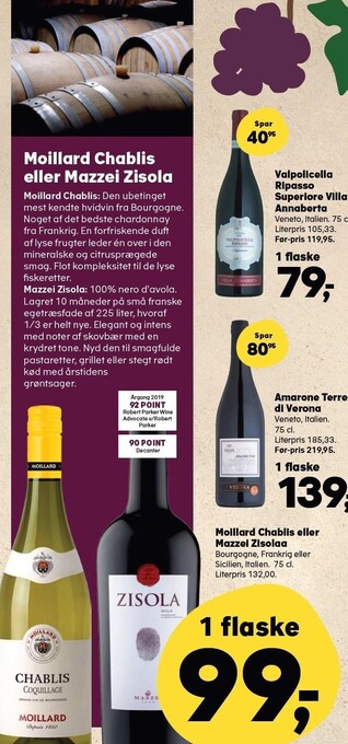 Kvickly Moillard chablis eller mazzei zisolaa tilbud