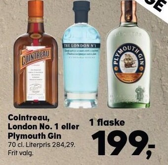 Kvickly Cointreau, london no. 1 eller plymouth gin tilbud