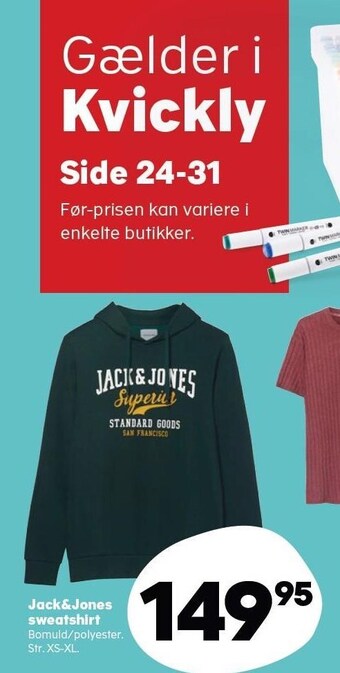 Kvickly Jack&jones sweatshirt tilbud
