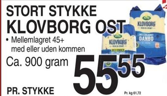 ABC Lavpris STORT STYKKE KLOVBORG OST tilbud