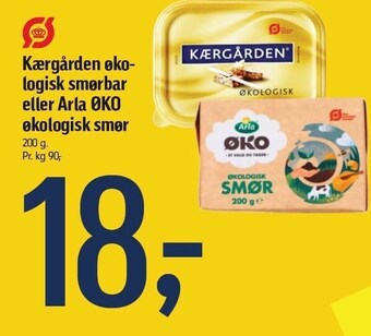 Føtex Kærgården økologisk smørbar eller arla øko økologisk smør tilbud