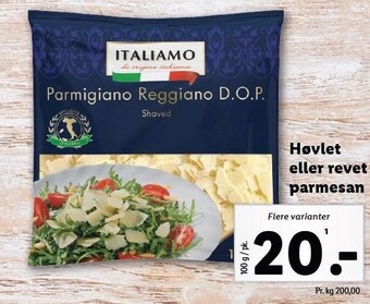 Lidl Høvlet eller revet parmesan tilbud