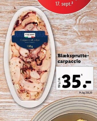 Lidl Blækspruttecarpaccio tilbud