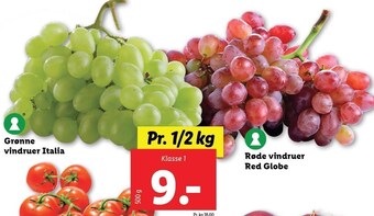 Lidl Grønne vindruer italia eller røde vindruer red globe tilbud