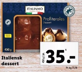 Lidl Italiensk dessert tilbud