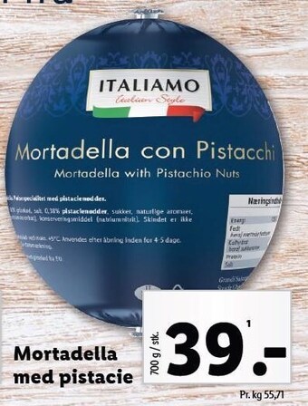 Lidl Mortadella med pistacie tilbud